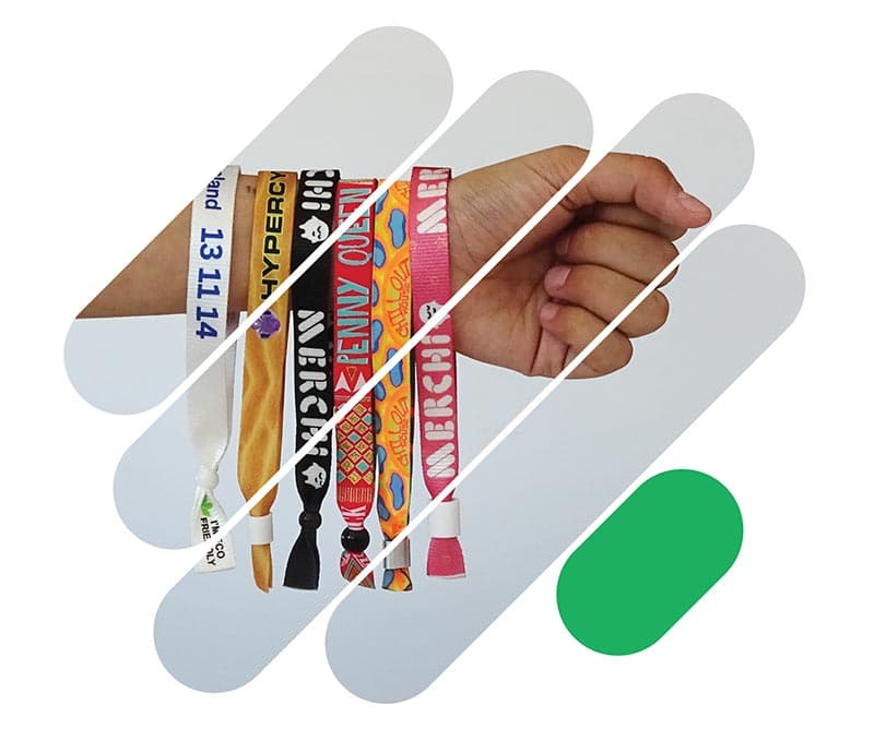 Custom wristbands in various colours and designs