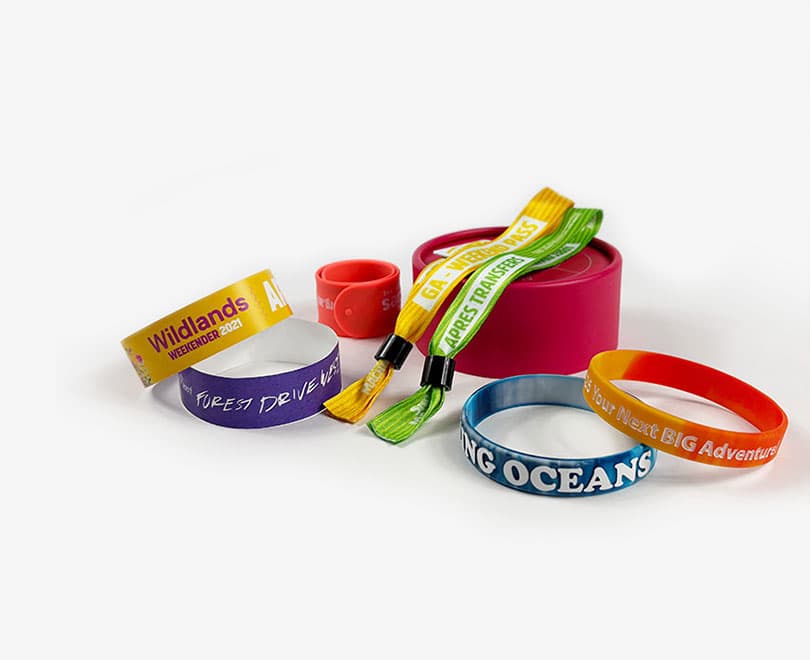 Custom wristbands in various materials and designs